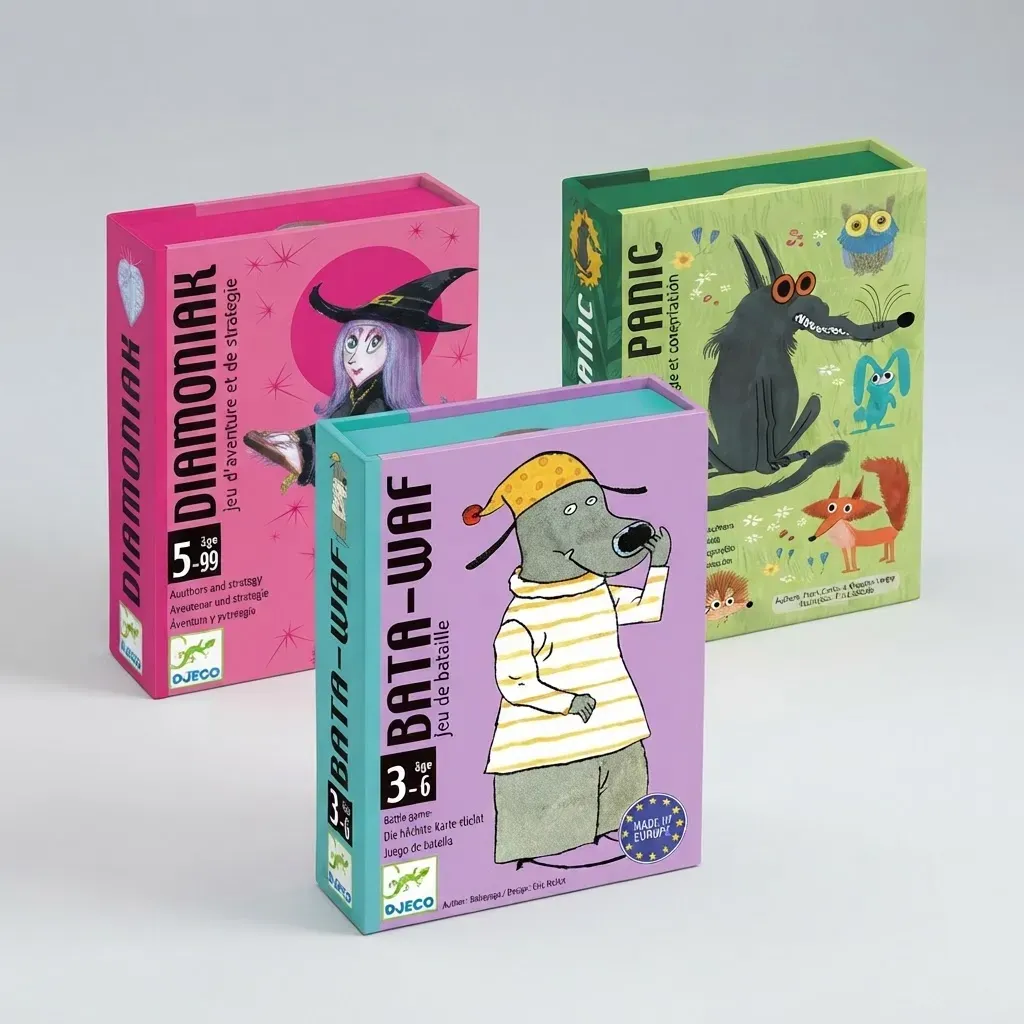 Set 3 Juegos De Cartas Djeco Diamoniak-Wolfpanic-Batawaf