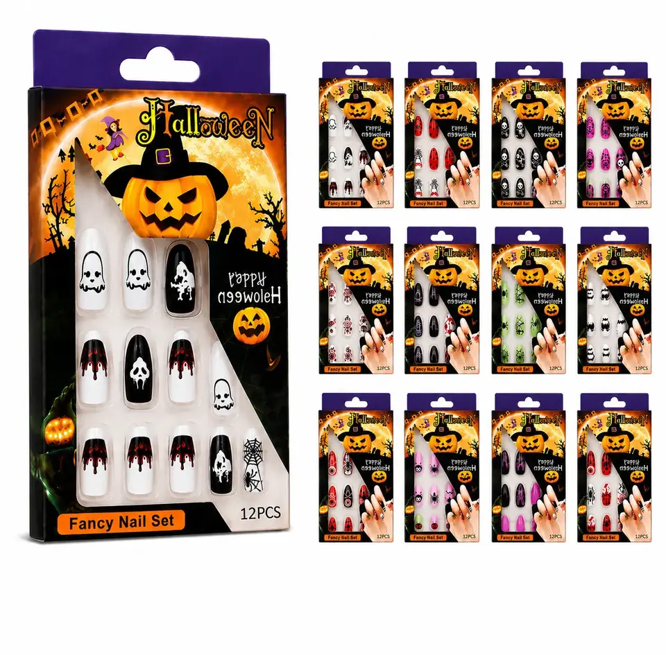 Set Uñas Postizas Halloween