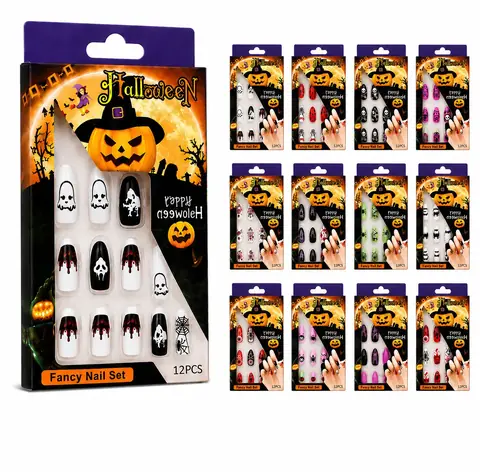 Set Uñas Postizas Halloween