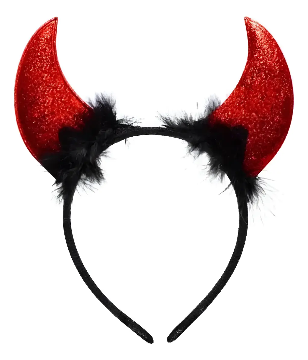 Vincha con cuernos rojos Halloween