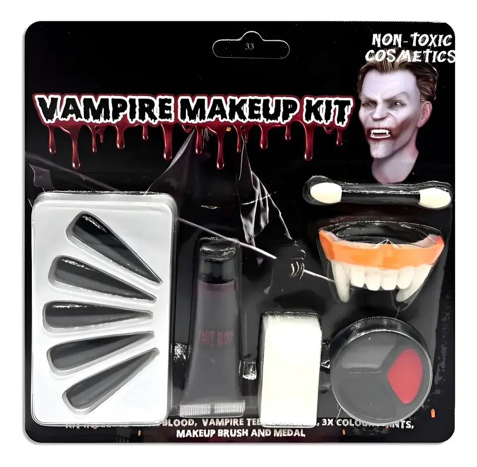 Set Vampiro Sangre Falsa y Accesorios